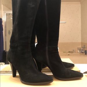 Black suede dress boots